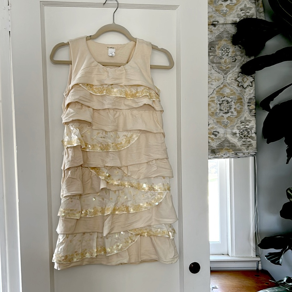 Crewcuts layered dress wi the sequins girls size 14